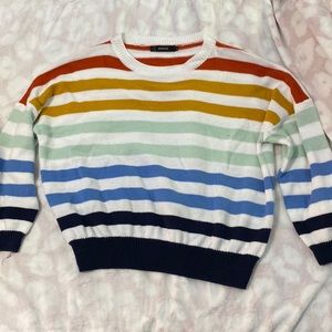 Large Amazon stripe color block sweater